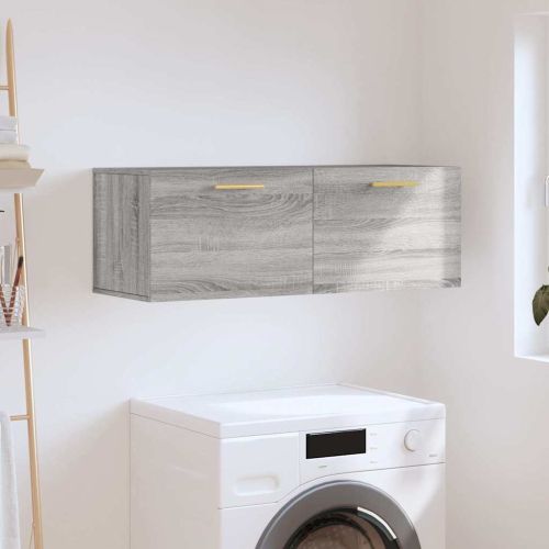Стенен шкаф, сив сонома, 100x36,5x35 см, инженерно дърво
