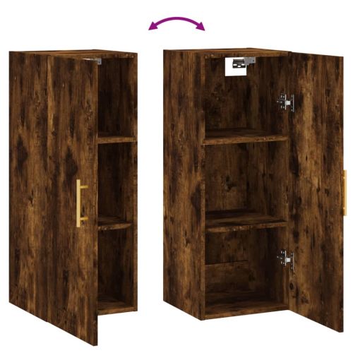 Стенен шкаф опушен дъб 34,5x34x90 см