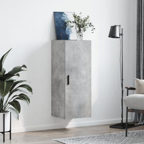 Стенен шкаф бетонно сив 34,5x34x90 см