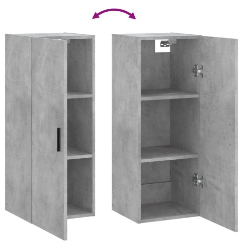 Стенен шкаф бетонно сив 34,5x34x90 см