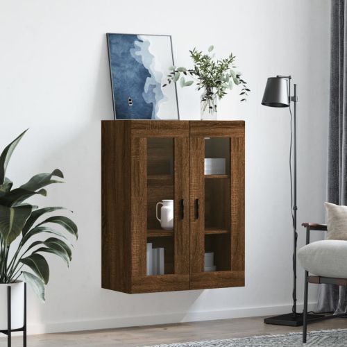 Стенен шкаф кафяв дъб 69,5x34x90 см