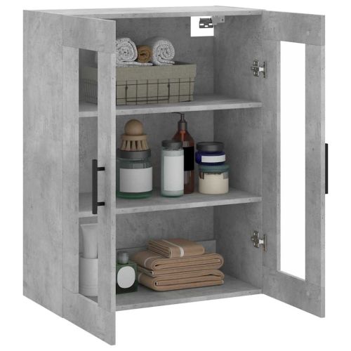 Стенен шкаф бетонно сив 69,5x34x90 см