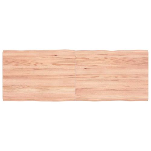 Плот за маса светлокафяв 140x50x(2-4) см обработен масивен дъб