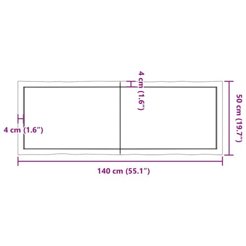 Плот за маса светлокафяв 140x50x(2-4) см обработен масивен дъб
