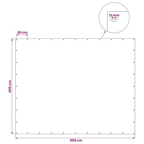 Брезент тип Лено, 140 г/м², 4x5 м, бял