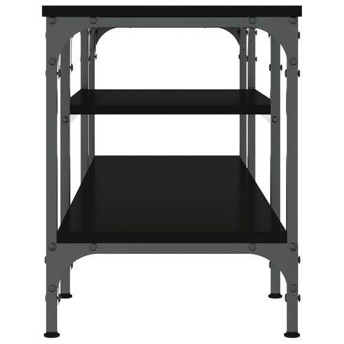 ТB шкаф, черен, 121x35x45 см, инженерно дърво и желязо