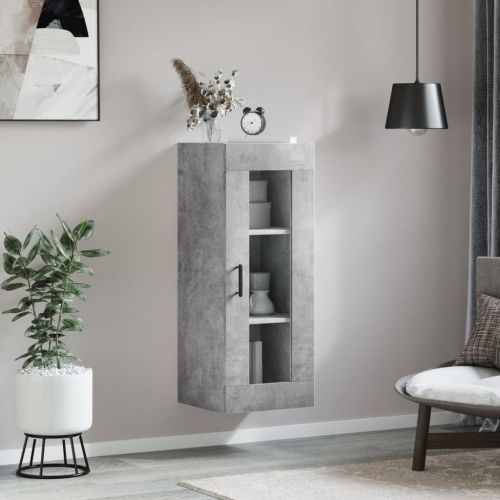 Стенен шкаф бетонно сив 34,5x34x90 см