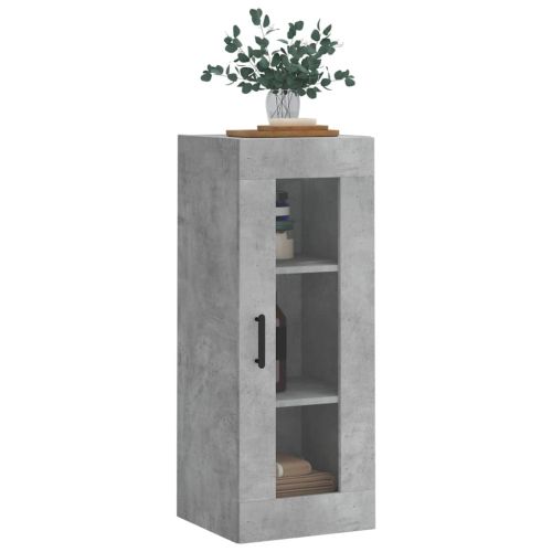 Стенен шкаф бетонно сив 34,5x34x90 см