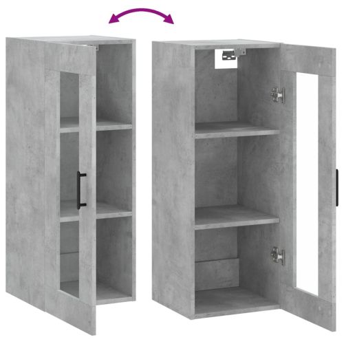 Стенен шкаф бетонно сив 34,5x34x90 см