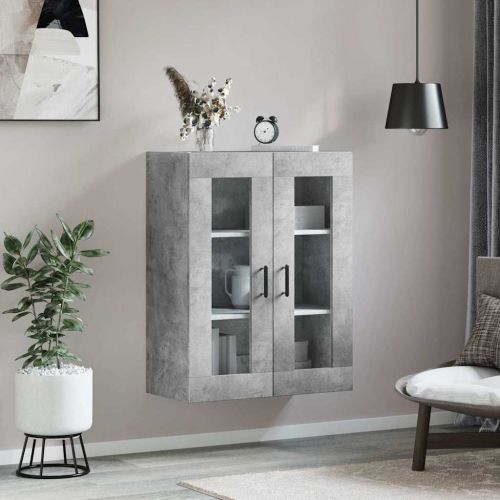 Стенен шкаф бетонно сив 69,5x34x90 см