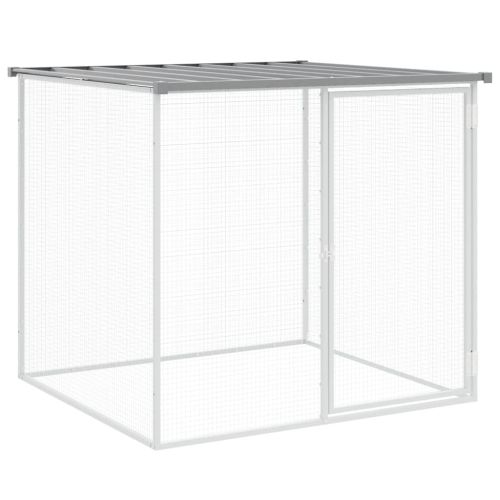 Клетка за пилета с покрив светлосива 803x98x90 см стомана