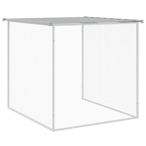 Клетка за пилета с покрив светлосива 803x98x90 см стомана