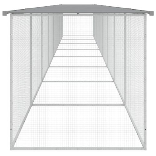 Клетка за пилета с покрив светлосива 803x98x90 см стомана