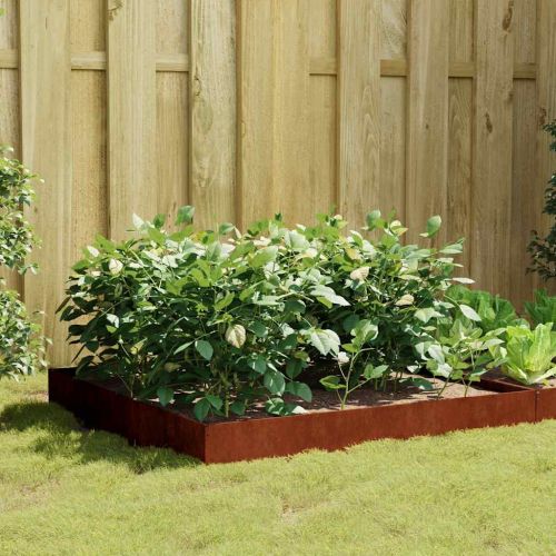 Градинска повдигната леха 100x100x26 см кортенова стомана