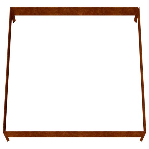 Градинска повдигната леха 100x100x26 см кортенова стомана