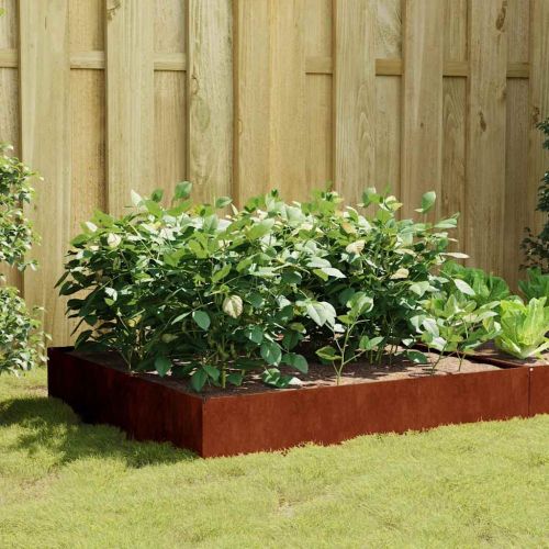 Градинска повдигната леха 100x100x33,5 см кортенова стомана