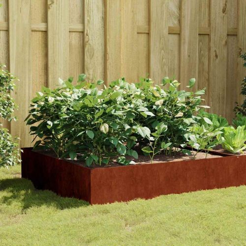 Градинска повдигната леха 100x100x41 см кортенова стомана
