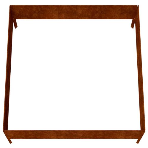 Градинска повдигната леха 100x100x41 см кортенова стомана