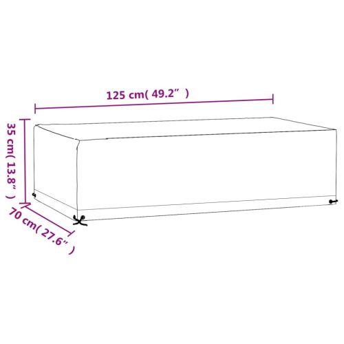 Калъф за градинска мебел 2 бр 8 капси 125x70x35 см правоъгълни