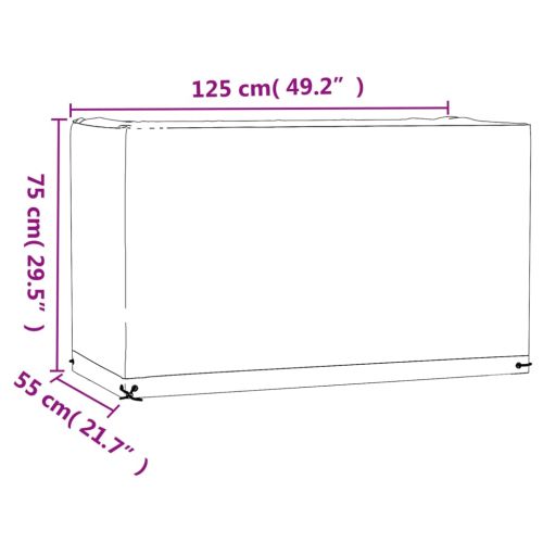 Калъф за градинска мебел 2 бр 8 капси 125x55x75 см правоъгълни