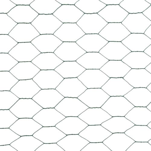 Кокошкарска мрежа, стомана с PVC покритие, 25х1,2 м, зелена