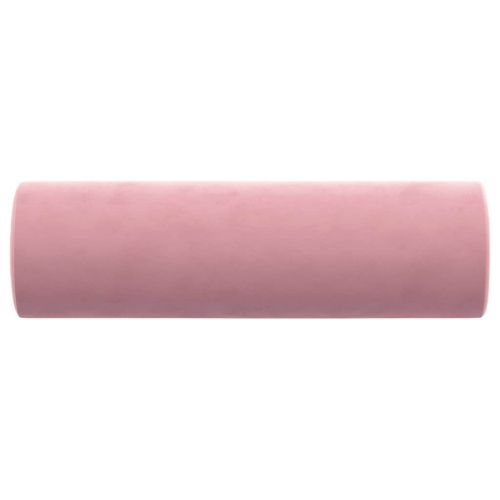 Декоративни възглавници, 2 бр, розови, Ø15x50 см, кадифе