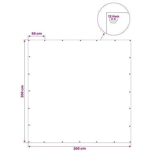 Брезент, 260 г/м², 3x3 м, бял, HDPE