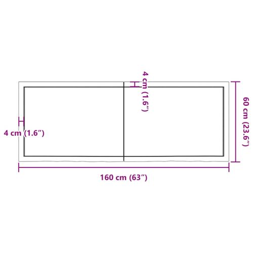 Плот за баня тъмнокафяв 160x60x(2-6)см обработено масивно дърво