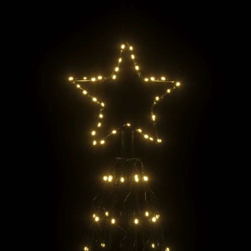 Коледна елха конус, топло бяло, 1400 LED, 160x500 см