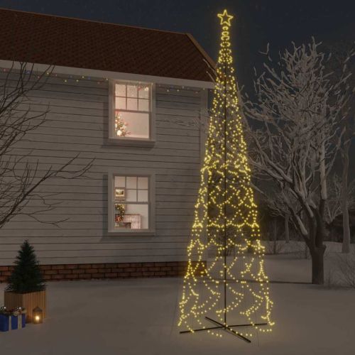 Коледна елха конус, топло бяло, 3000 LED, 230x800 см