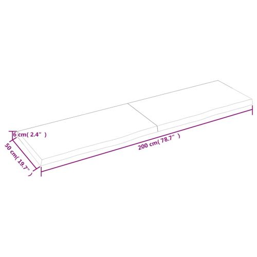 Плот за баня тъмнокафяв 200x50x(2-6)см обработено масивно дърво