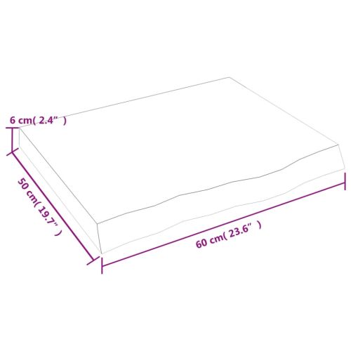 Плот за баня 60x50x(2-6) см необработено масивно дърво