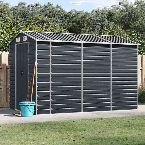 Градинска барака антрацит 191x300x198 см поцинкована стомана