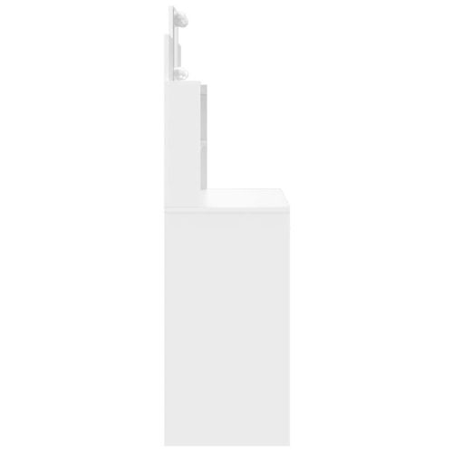 Тоалетка с LED лампи, бяла, 96x40x142 см