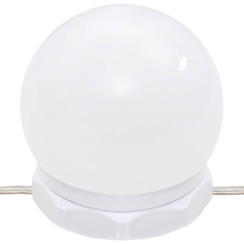 Тоалетка с LED лампи, бяла, 96x40x142 см