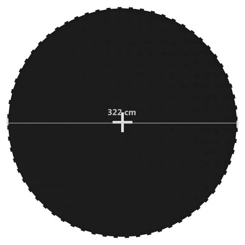 Отскачаща повърхност за кръгъл батут 12 Ft/3,66 м черен текстил