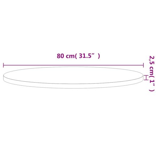 Плот за маса Ø80x2,5 см кръгъл масивен бук