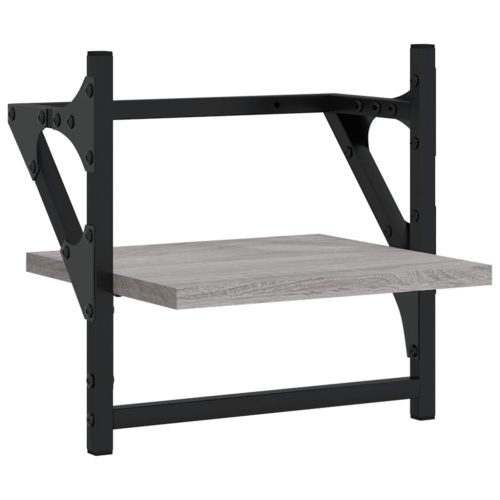 Стенни рафтове с пръти 2 бр сив сонома 30x25x30 см