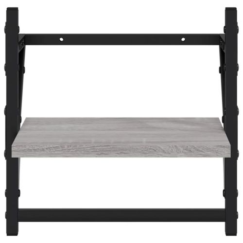 Стенни рафтове с пръти 2 бр сив сонома 30x25x30 см