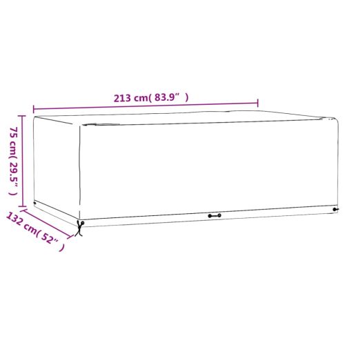 Покривало за градински мебели 12 капси 213x132x75см правоъгълно