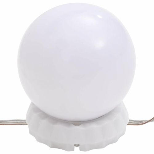 Огледало с LED лампи, 60x30 см, стъкло, овално