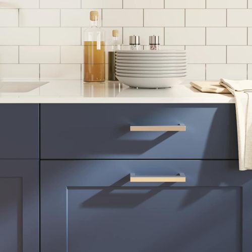 Дръжки за шкафове, 10 бр, сребристи, 128 мм, неръждаема стомана