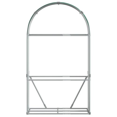 Поставка за дърва, зелена, 120x45x210 см, поцинкована стомана