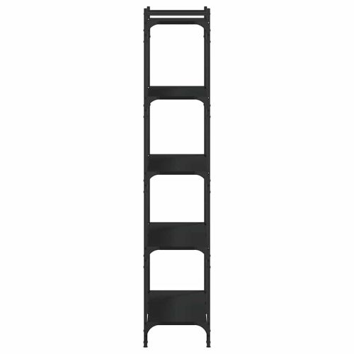 Библиотека 5 рафта черна 80x30x154 см инженерно дърво