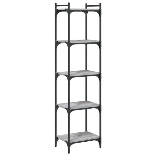 Библиотека 5 рафта сив сонома 40x30x154 см инженерно дърво