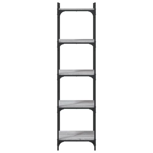 Библиотека 5 рафта сив сонома 40x30x154 см инженерно дърво