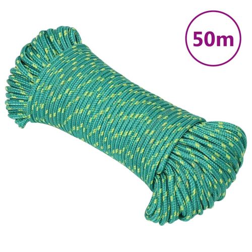 Въже за лодка зелено 4 мм 50 м полипропилен