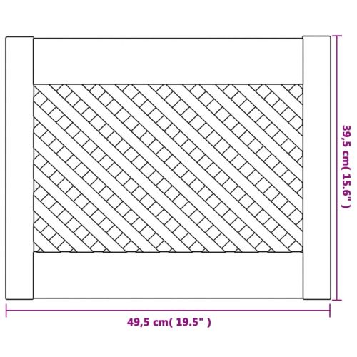 Врати за шкафове с решетен дизайн 2 бр 49,5x39,5 см бор масив