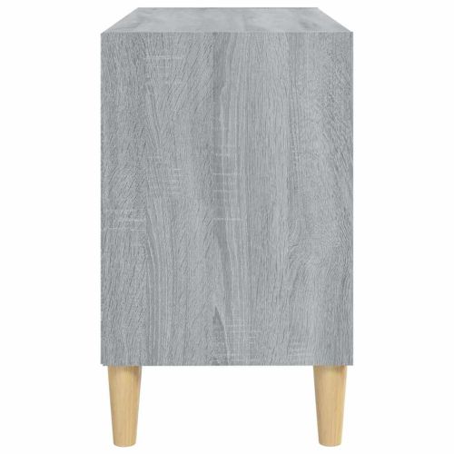 ТВ шкаф с крака от масивно дърво, сив сонома 69,5x30x50 см