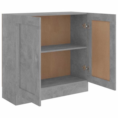 Шкаф за книги, бетонно сив, 82,5x30,5x80 см, инженерно дърво
